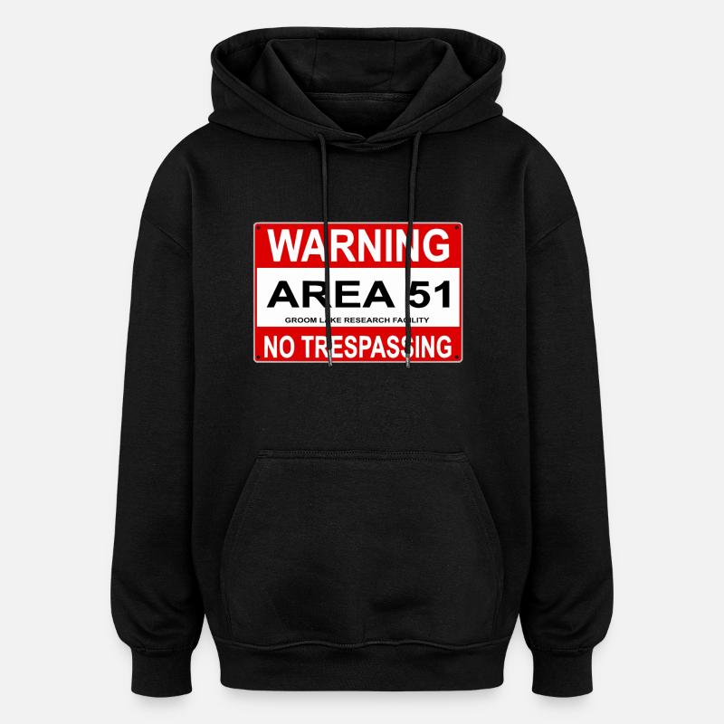 Bouclier AREA 51 - Sweat à capuche oversize unisexe - noir