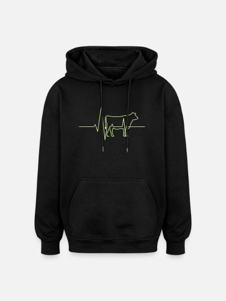 t Kuhbauer Herzschlag - Oversized Unisex Hoodie - Schwarz