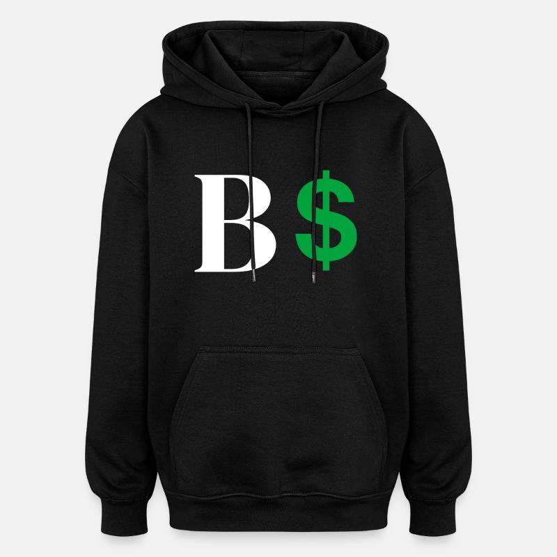 Lettre b dollar - Sweat à capuche oversize unisexe - noir