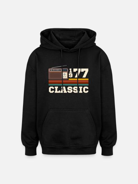 Anniversary 1977 retro classic - Oversized Unisex Hoodie - black