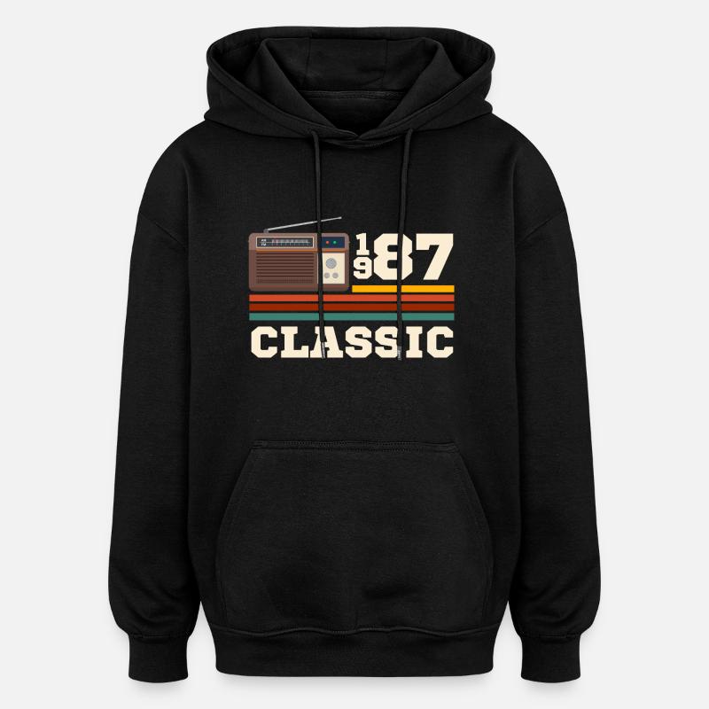 Anniversary 1987 retro classic - Oversized Unisex Hoodie - black