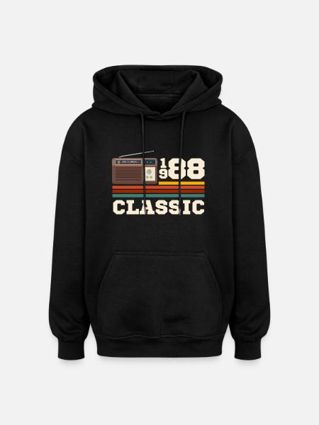 Anniversary 1988 retro classic - Oversized Unisex Hoodie - black