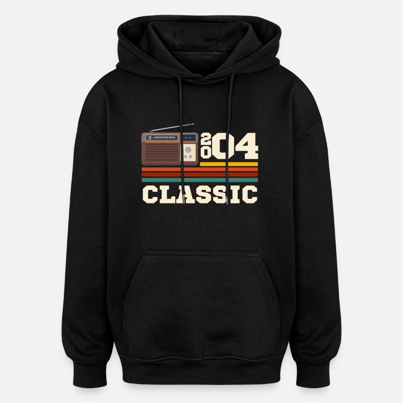 Anniversaire 2004 retro classic - Sweat à capuche oversize unisexe - noir
