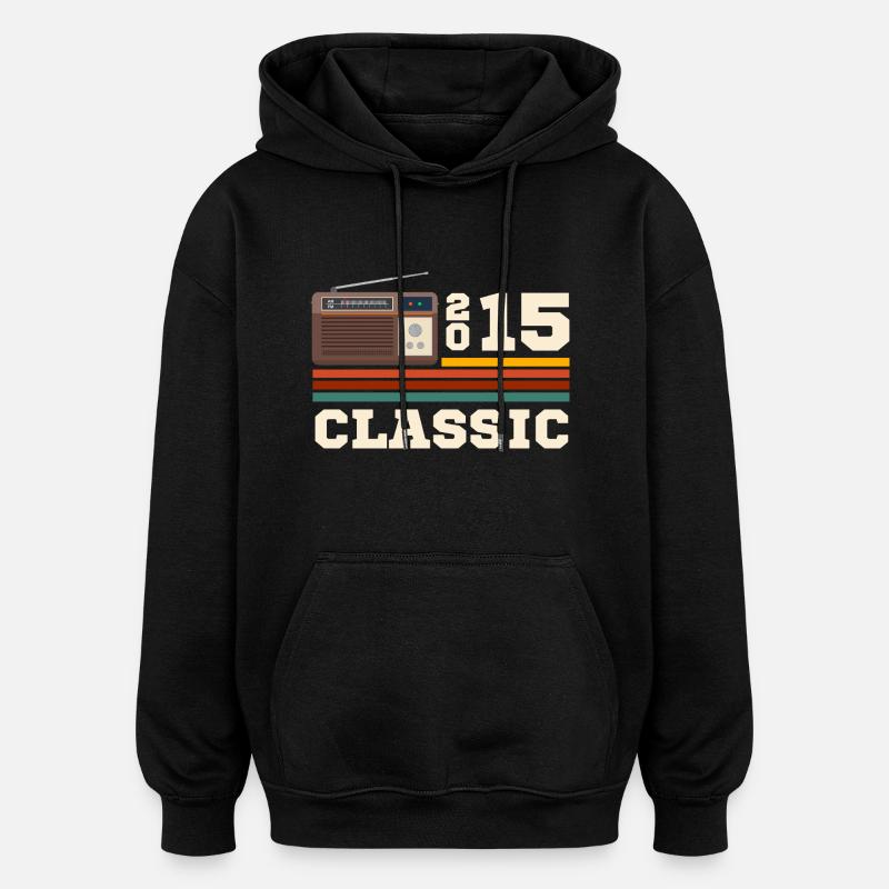 Anniversaire 2015 retro classic - Sweat à capuche oversize unisexe - noir