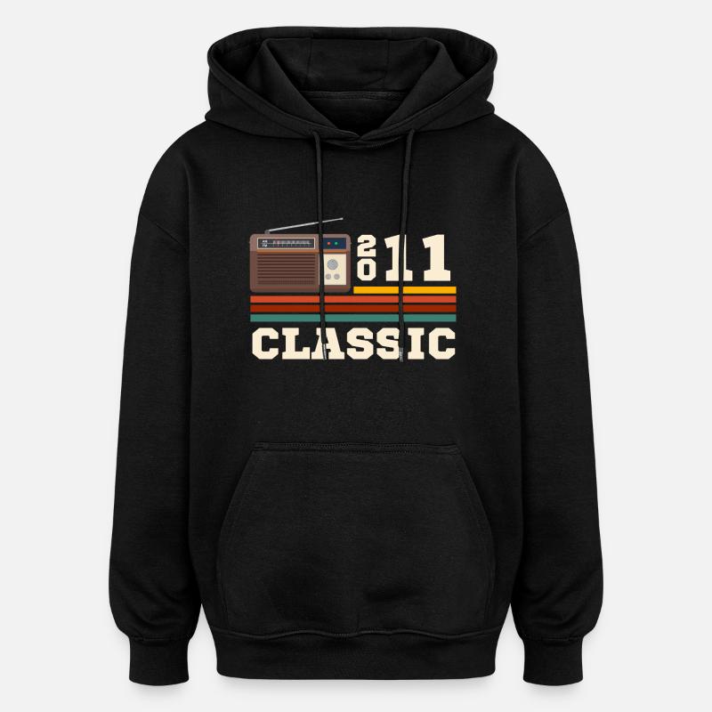 Anniversaire 2011 retro classic - Sweat à capuche oversize unisexe - noir