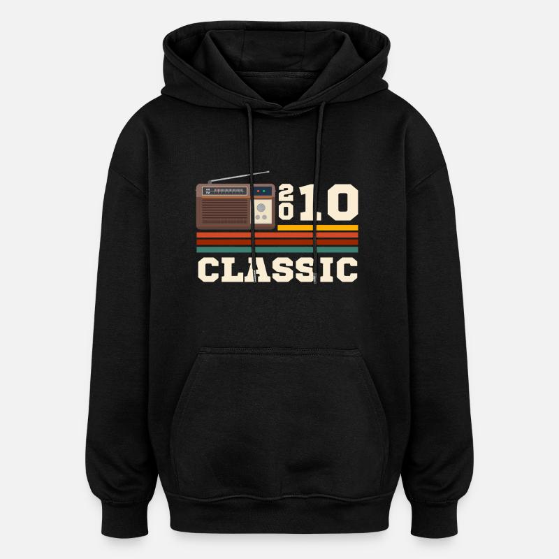 Anniversary 2010 retro classic - Oversized Unisex Hoodie - black