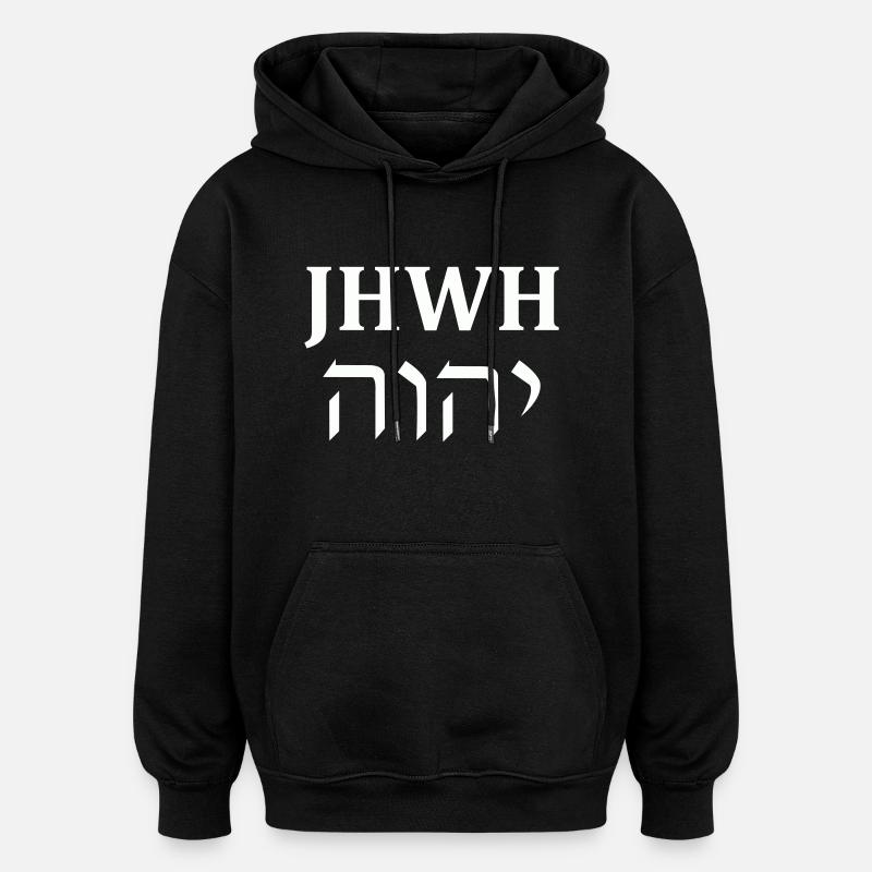 YHWH - Sweat à capuche oversize unisexe - noir