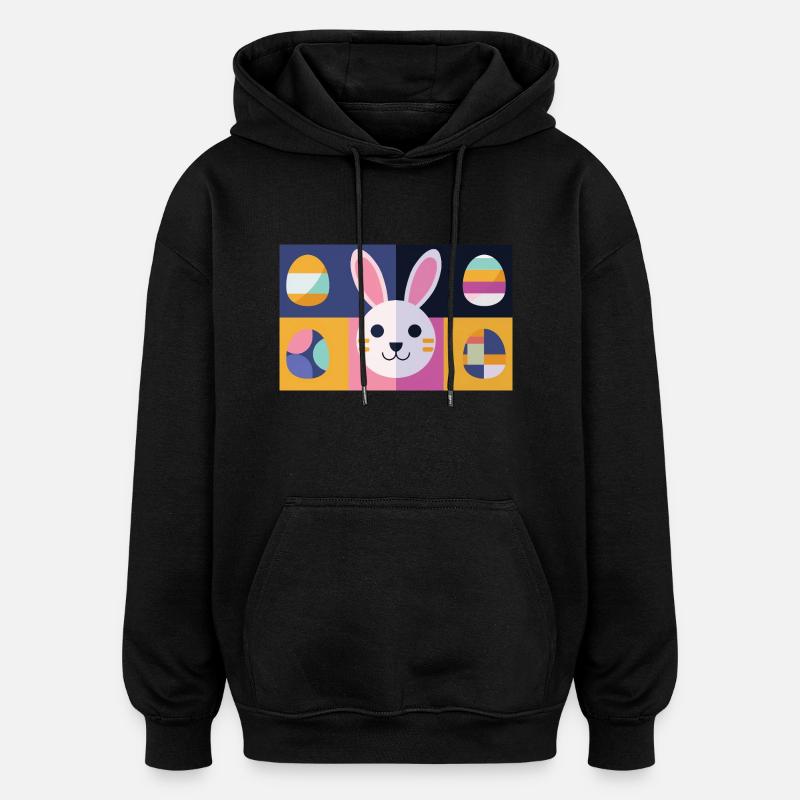 Osterhase No.12 - Oversized Unisex Hoodie - Schwarz