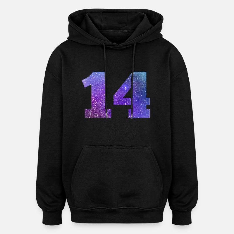 Numéro 14 galaxie - Sweat à capuche oversize unisexe - noir