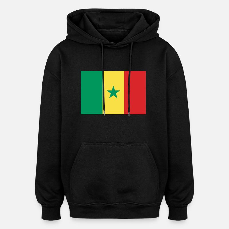 Sénégal - drapeau - Sweat à capuche oversize unisexe - noir
