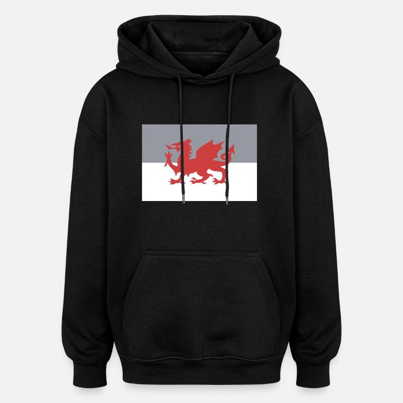 Pays de Galles - drapeau - Sweat à capuche oversize unisexe - noir