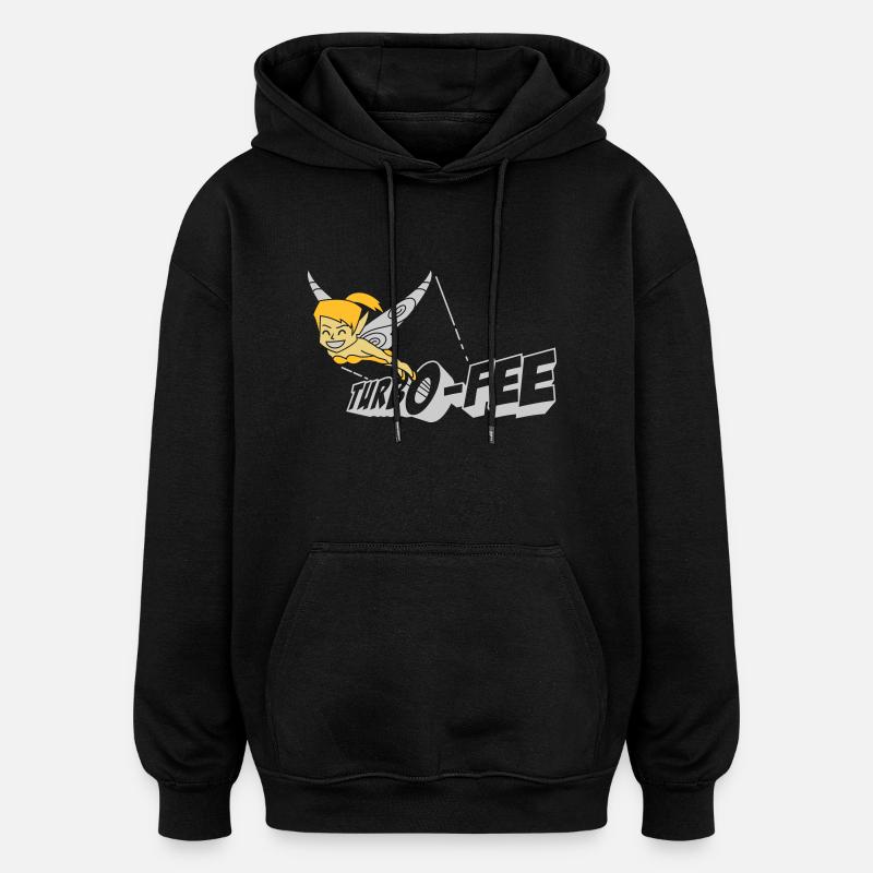 Turbo-Fee - Sweat à capuche oversize unisexe - noir