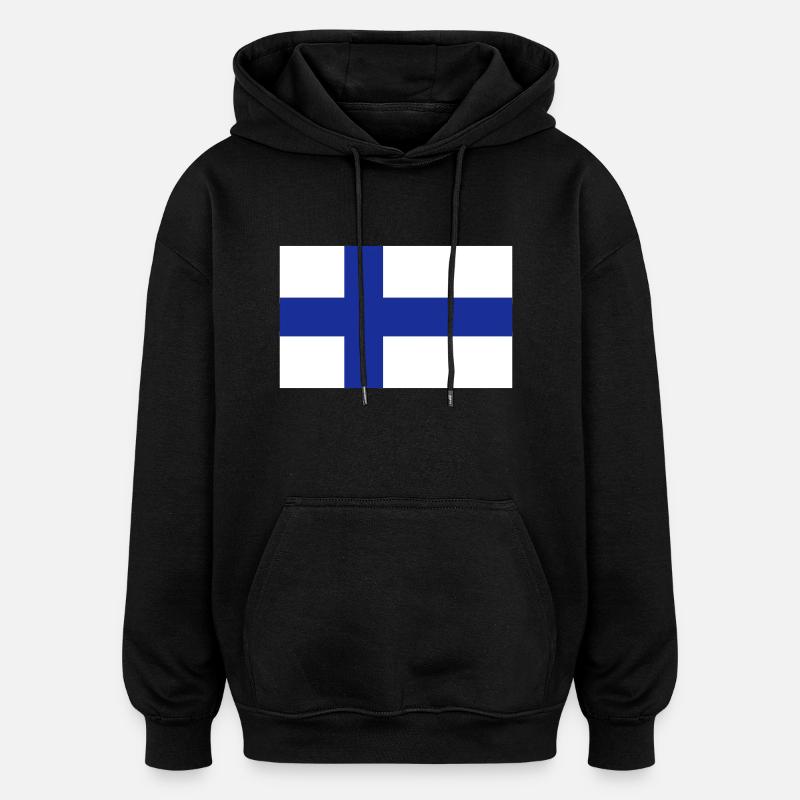 Finlande - Sweat à capuche oversize unisexe - noir