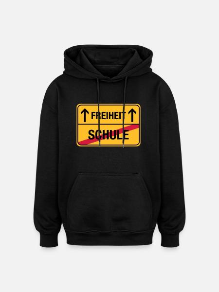 Schule – Freiheit - Oversized Unisex Hoodie - Schwarz