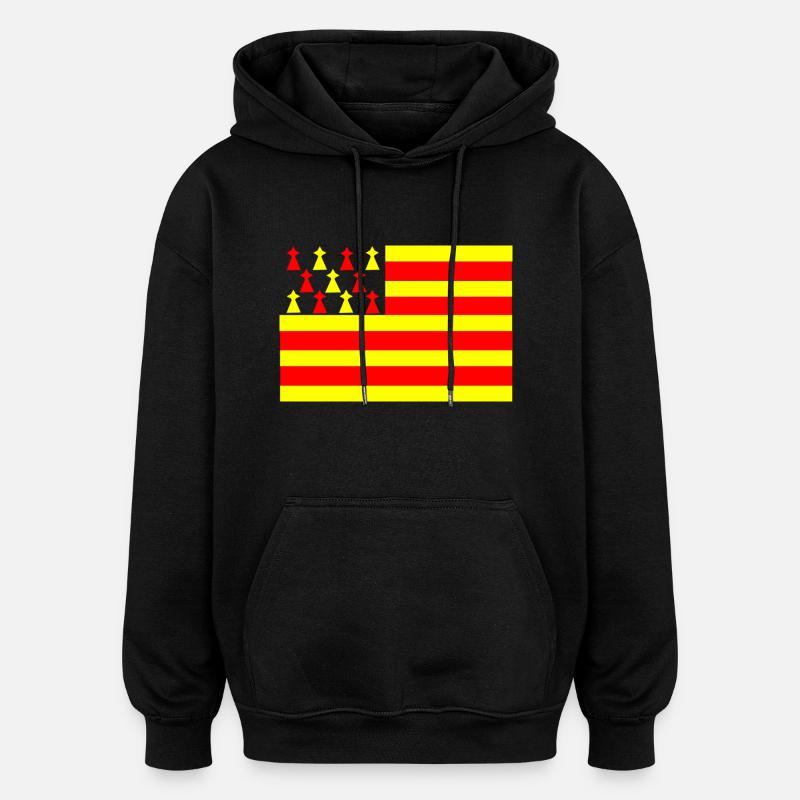 drapeau breton catalan - Sweat à capuche oversize unisexe - noir