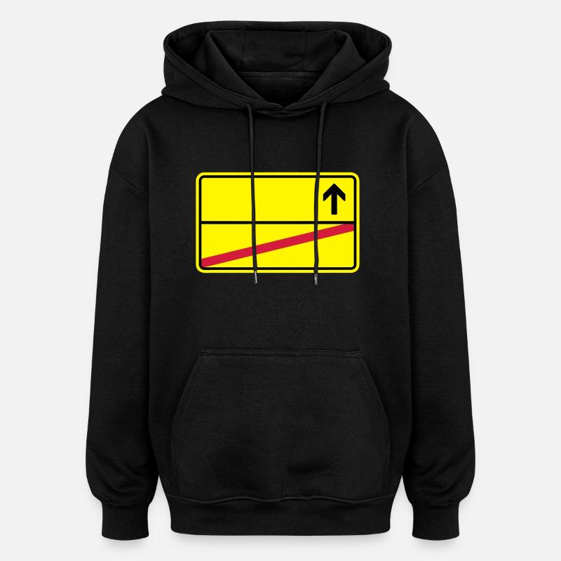Ortsschild - Oversized Unisex Hoodie - Schwarz