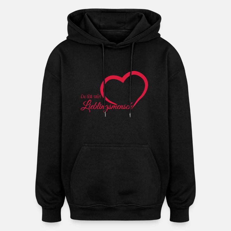 Lieblingsmensch - Oversized Unisex Hoodie - Schwarz