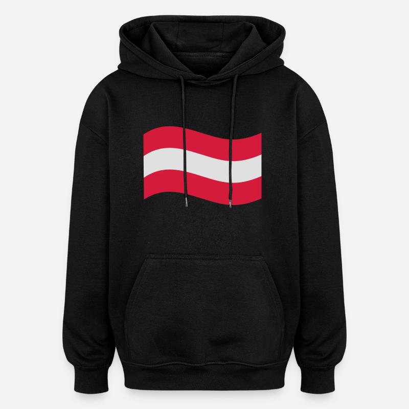 Autriche - drapeau de l'Autriche - Sweat à capuche oversize unisexe - noir
