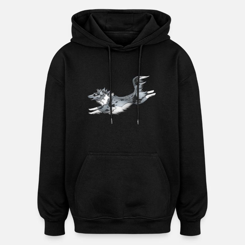 Berger Shetland Blue Merle - Oversized Unisex Hoodie - black