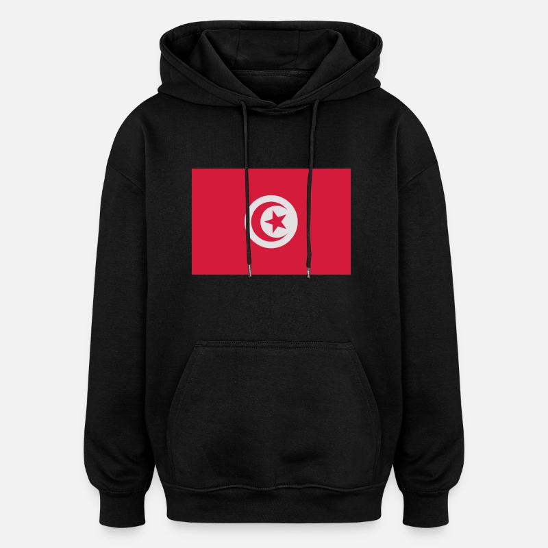 Tunisie - Sweat à capuche oversize unisexe - noir