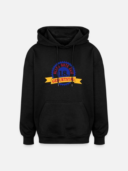 Joyeux 18ème Anniversaire - Sweat à capuche oversize unisexe - noir