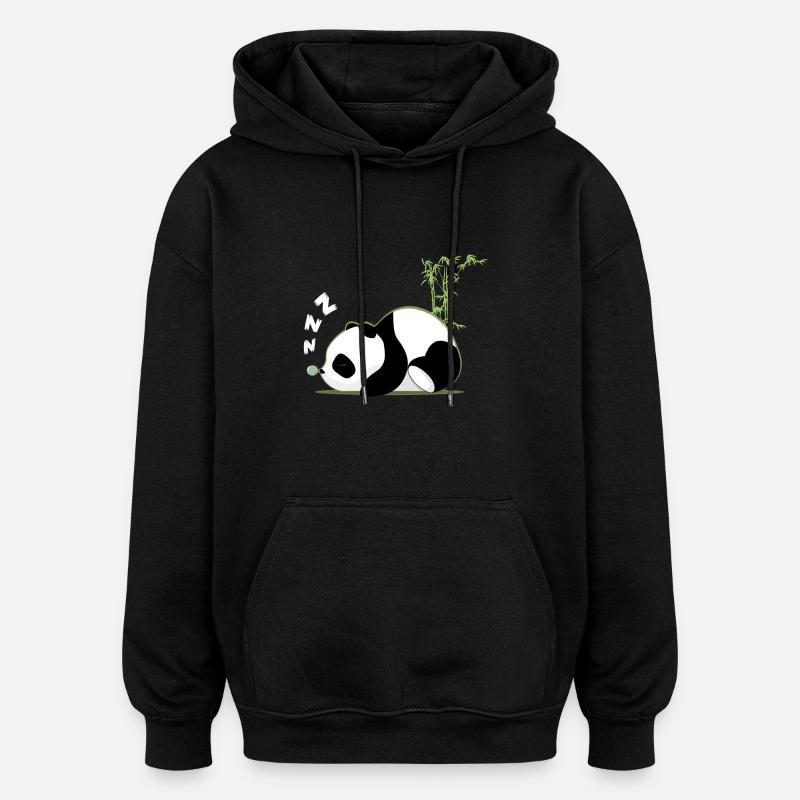 panda - Sweat à capuche oversize unisexe - noir