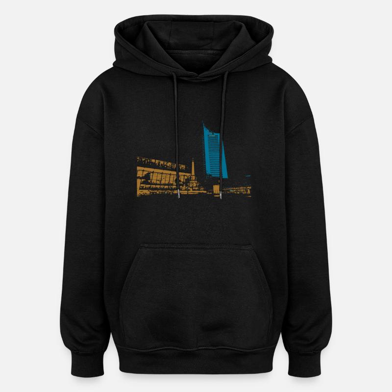 Leipzig Gewandhaus Uni Riese Geschenkidee - Oversized Unisex Hoodie - Schwarz