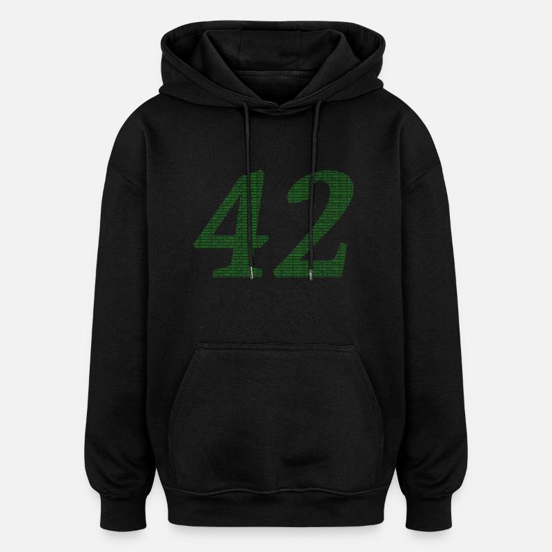 42 - Sweat à capuche oversize unisexe - noir