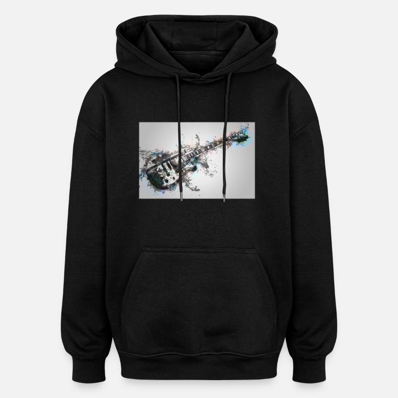 Electro Guitar - Oversized Unisex Hoodie - black