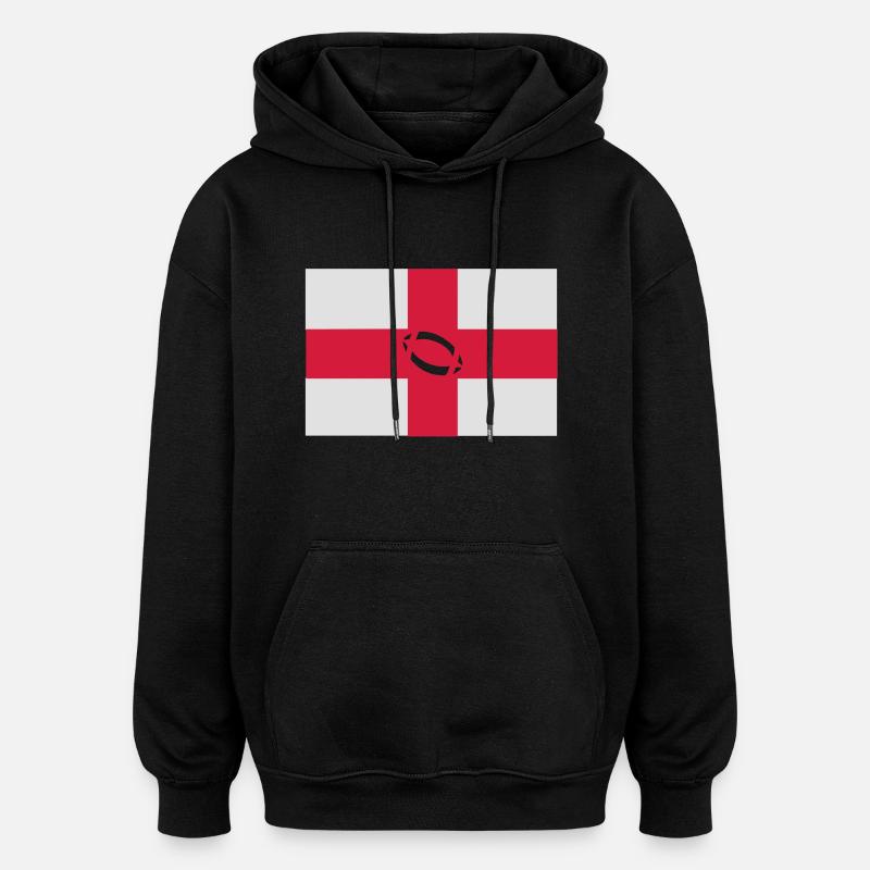 l'angleterre de rugby - Sweat à capuche oversize unisexe - noir