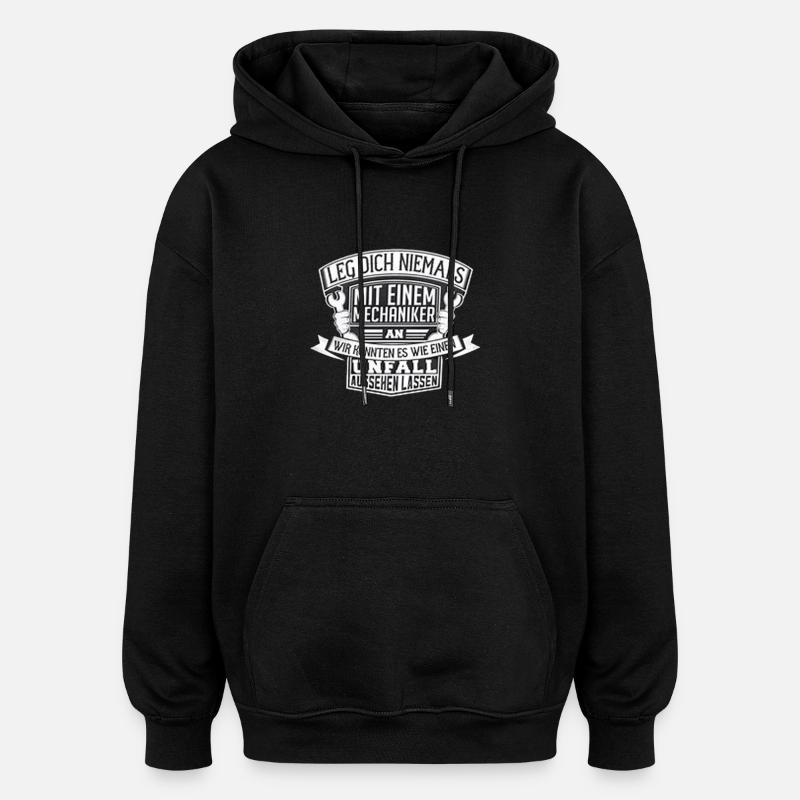 mécanicien - Sweat à capuche oversize unisexe - noir