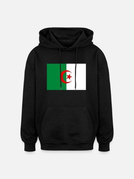 Algeria flag - Oversized Unisex Hoodie - black