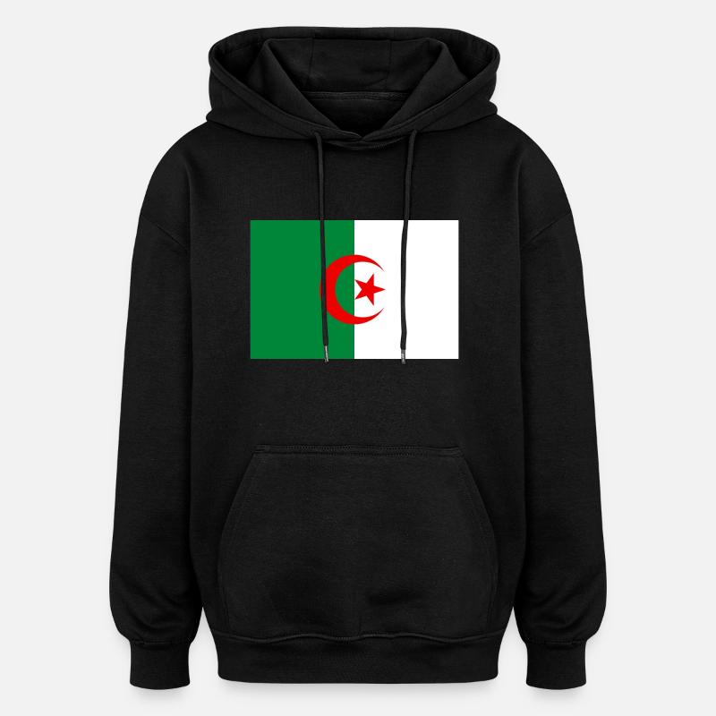 Drapeau de l'Algérie - Sweat à capuche oversize unisexe - noir