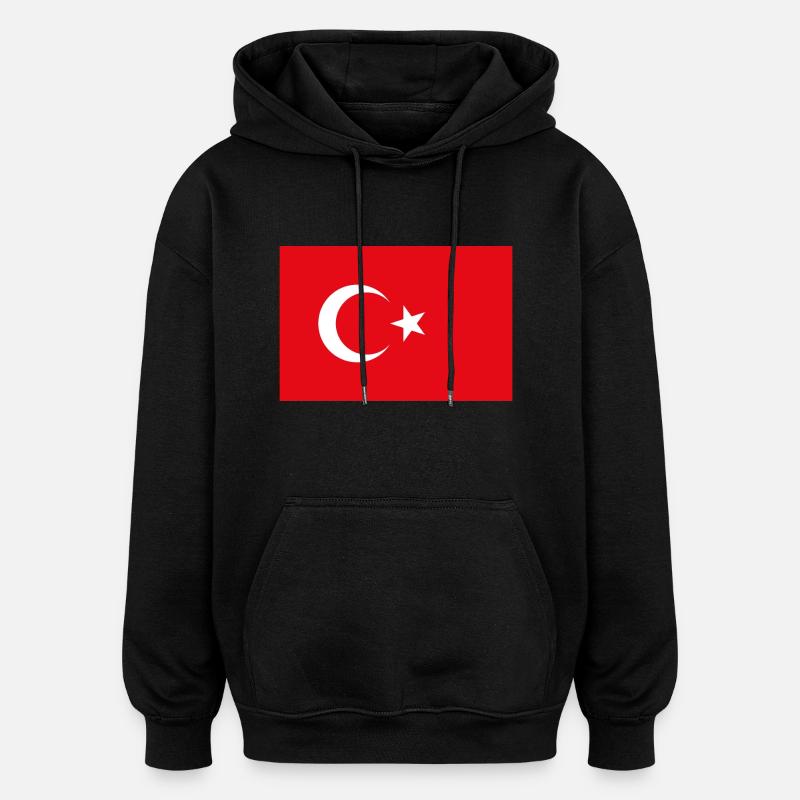 Drapeau de la Turquie - Sweat à capuche oversize unisexe - noir