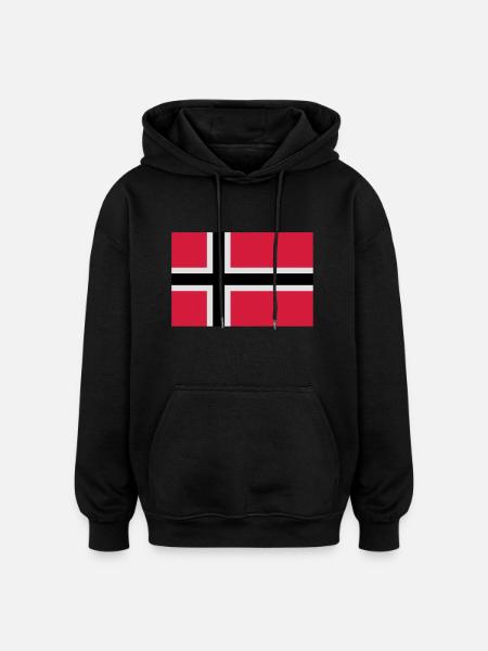 drapeau_norvege - Sweat à capuche oversize unisexe - noir