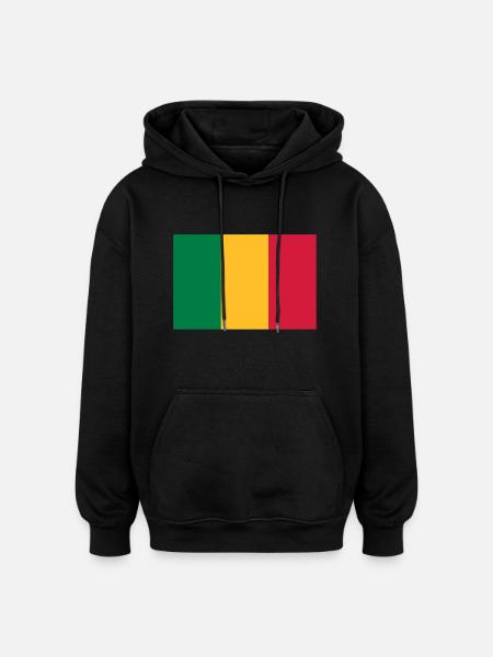 drapeau_mali - Sweat à capuche oversize unisexe - noir