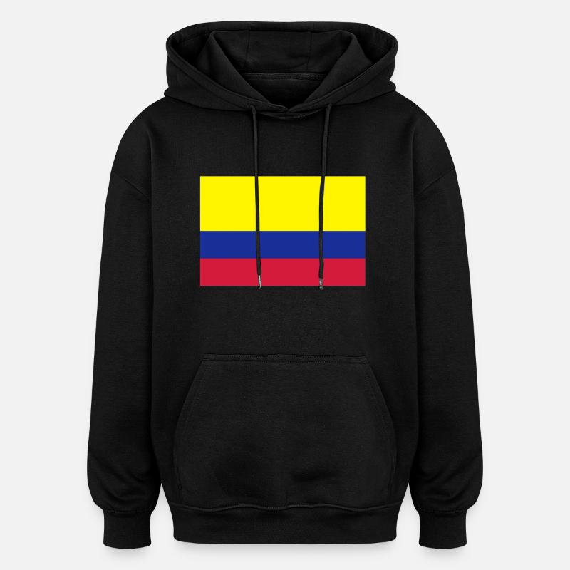 drapeau_colombie - Sweat à capuche oversize unisexe - noir
