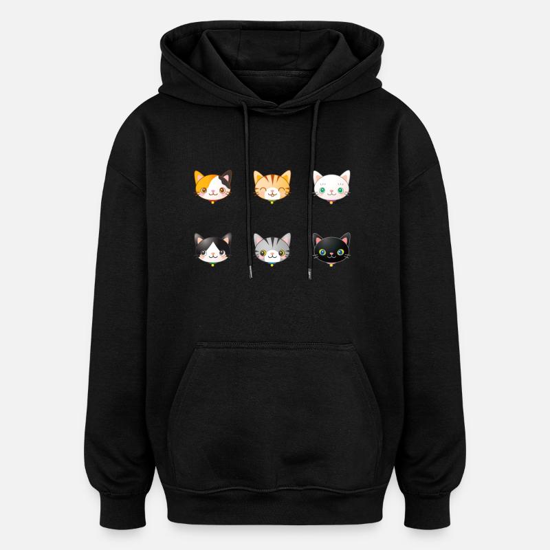 Katzen - Oversized Unisex Hoodie - Schwarz