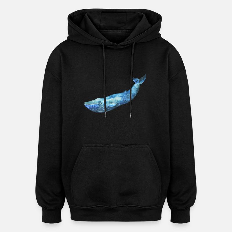 BALEINE - Sweat à capuche oversize unisexe - noir