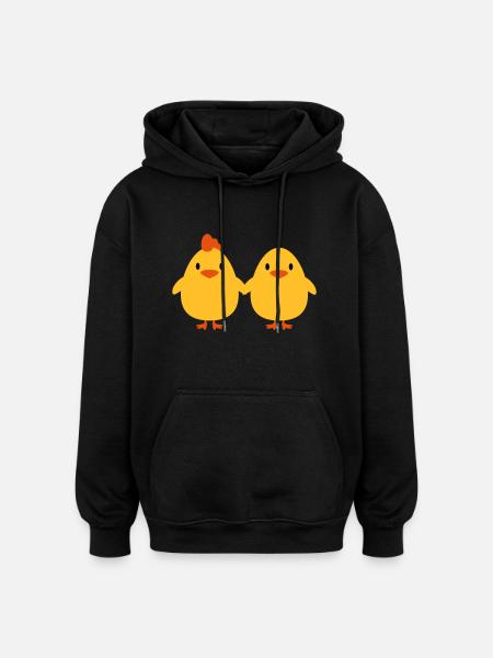 Chicks lovers cock and hen - Oversized Unisex Hoodie - black