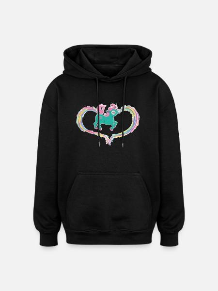 Unicorn - Oversized Unisex Hoodie - black