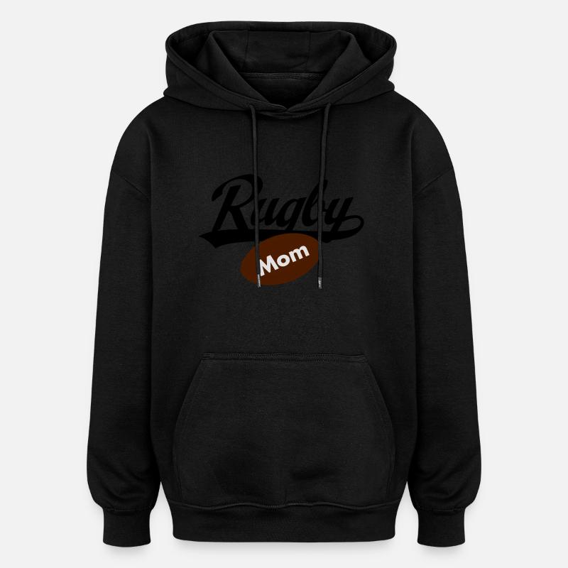 Rugby Mom - Sweat à capuche oversize unisexe - noir