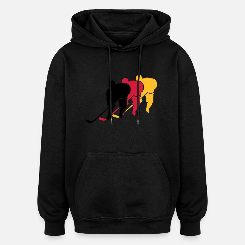 Eishockey - Oversized Unisex Hoodie - Schwarz