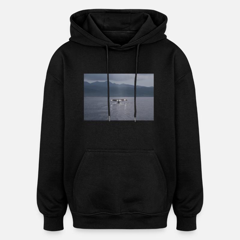 Wal Flosse - Oversized Unisex Hoodie - Schwarz