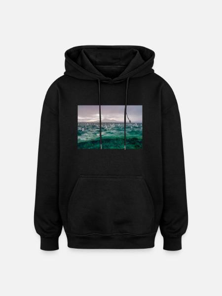 Waterdrop - Oversized Unisex Hoodie - black
