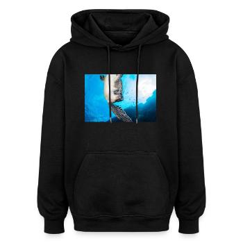 Schildkröte - Oversized Unisex Hoodie - Schwarz - Vorne - Noah (186cm)