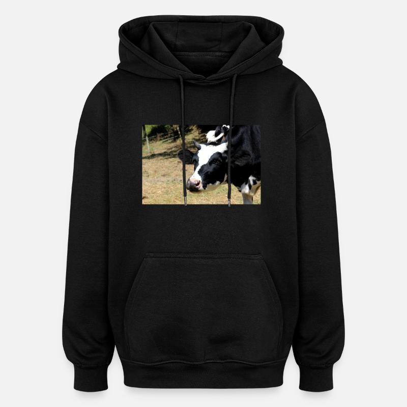 Affiche de vache - Sweat à capuche oversize unisexe - noir