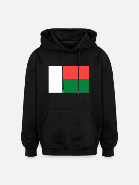 Drapeau Madagascar - Sweat à capuche oversize unisexe - noir