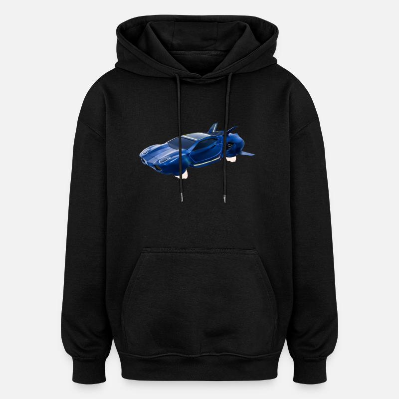 Sci-Fi Fliegendes Auto - Oversized Unisex Hoodie - Schwarz