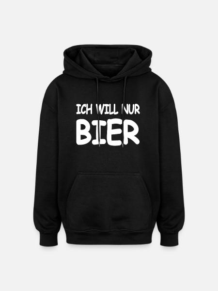 Bier - Oversized Unisex Hoodie - Schwarz